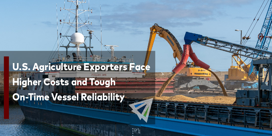 U.S. Agriculture Exporters Face Higher Costs and Tough On-Time Vessel Reliability