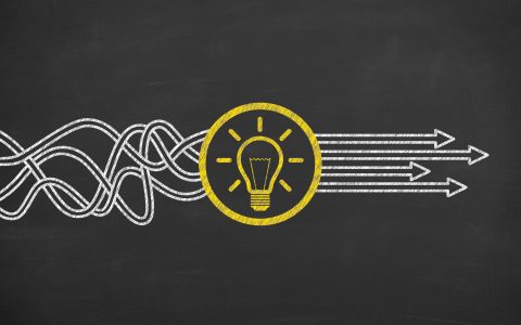 Innovative idea solution concept on blackboard Innovative idea solution concept on blackboard